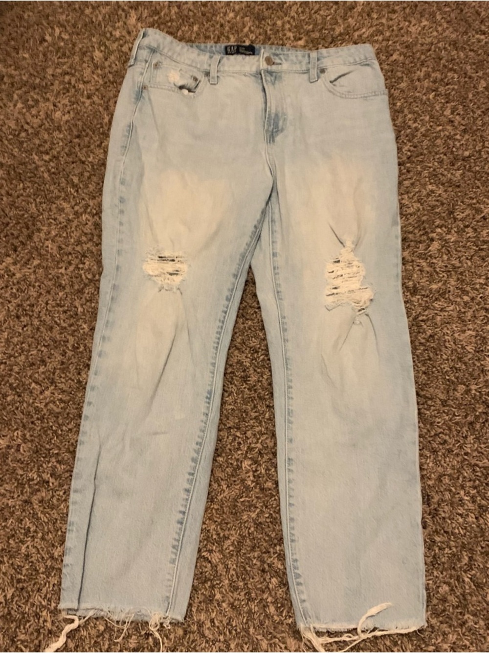 GAP Light Blue Distressed Boyfriend Jeans